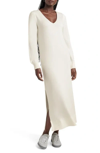 Splendid Renee Long Sleeve Maxi Sweater Dress In Pale Oak