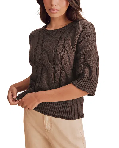 Splendid Rhiannon Cable Knit Sweater In Brown