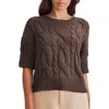 Splendid Rhiannon Cable Knit Sweater In Brown