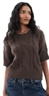 Splendid Rhiannon Cable Knit Sweater In Java