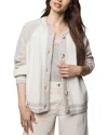 Splendid Rhodes Wool Blend Varsity Shacket In Neutral