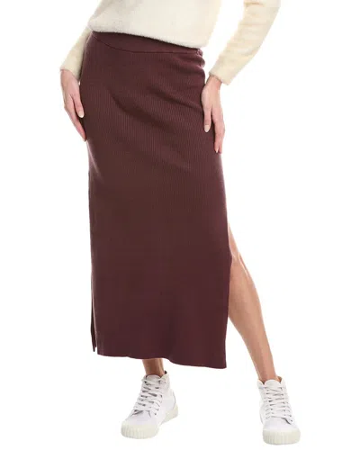 Splendid Rib Knit Skirt In Red