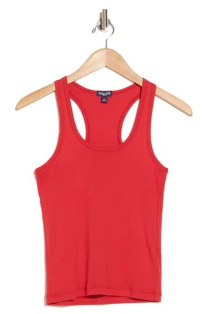 Splendid Rib Knit Tank In Red