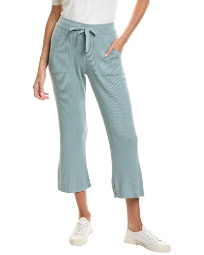 Splendid Rib Knit Wide Leg Crop Pant In Green