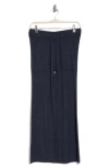 Splendid Rib Knit Wide Leg Crop Pants In Navy