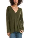 Splendid Oversize Ribbed Mixed Stitch Cardigan In Green