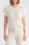 Splendid Ribbed Short Sleeve Sweater In Multi
