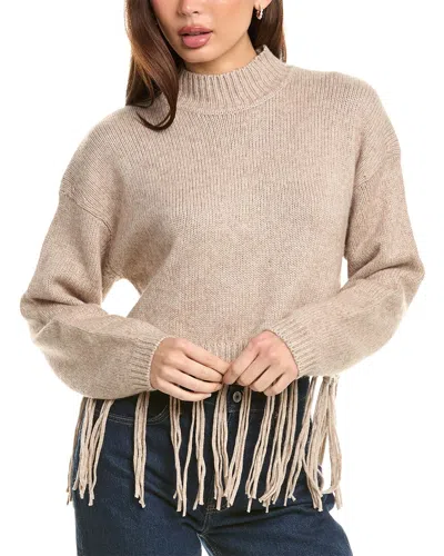 Splendid Riley Fringe Wool-blend Sweater In Brown