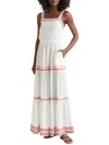 SPLENDID RIVIERA WOMENS RICK RACK TRIM ELASTIC MAXI DRESS