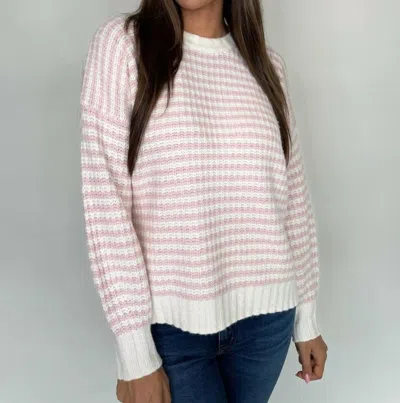 Splendid Robyn Stripe Sweater Cotton Candy Stripe In Pink