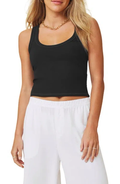 Splendid Roma Cotton Blend Tank In Black