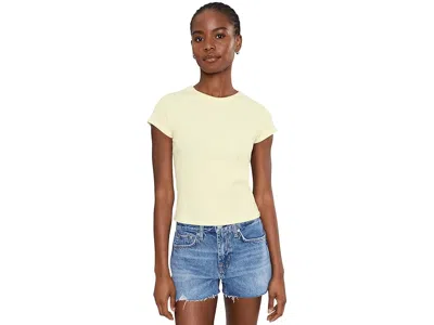 Splendid Roma Short Sleeve Tee Women's Clothing Lemon Drop: Xs (women's 0-2) In Yellow