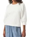 Splendid Rory Embroidered Sweatshirt In White In White