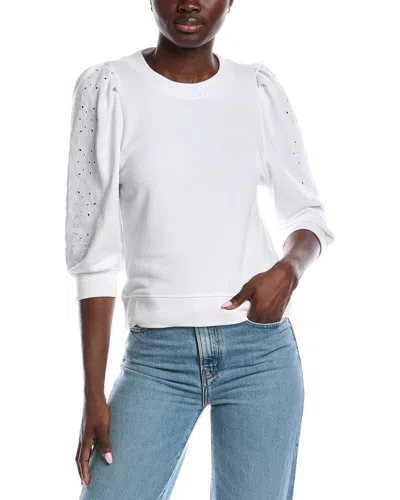 Splendid Rory Embroidered Sweatshirt In White