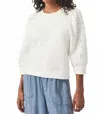 Splendid Rory Embroidered Sweatshirt In White In Neutral