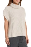 Splendid Rosalie Turtleneck Short Sleeve Sweater In Gray