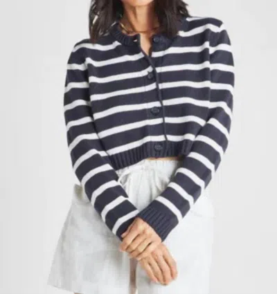 Splendid Rowena Stripe Cardigan In Navy/white In Multi