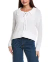 Splendid Roxie Lace-up Sweater In White