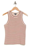 Splendid Royale Crop Tank Top In Brick Stripe