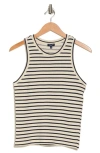 Splendid Royale Crop Tank Top In Navy Stripe