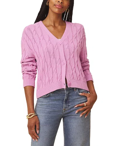 Splendid Rubi Cable Knit Cardigan Sweater In Pink