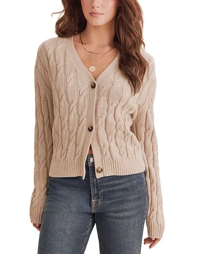 Splendid Rubi Cable Knit Cardigan Sweater In Neutral