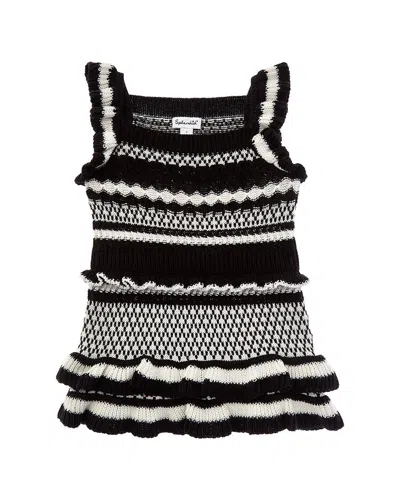 Splendid Kids' Ruffle Sweater Dress In Black