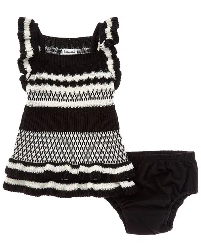 Splendid Kids' Ruffle Sweater Dress In Black