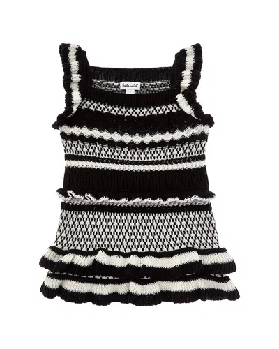 Splendid Ruffle Sweater Dress In Black