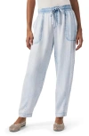 Splendid Ryan Crop Carrot Leg Pull-on Pants In Bleached Indigo