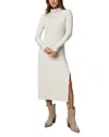 Splendid Rylee Turtleneck Long Sleeve Dress In White