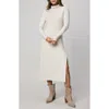 Splendid Rylee Turtleneck Long Sleeve Dress In White