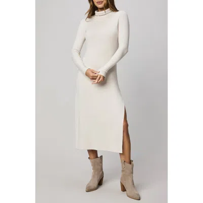 Splendid Rylee Turtleneck Long Sleeve Dress In White