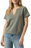 Splendid Sabrina Pointelle Short Sleeve Sweater In Soft Vob