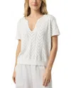 Splendid Sabrina Pointelle Sweater In White