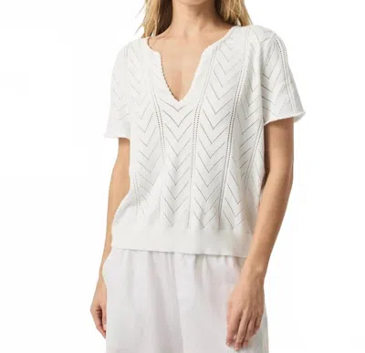 Splendid Sabrina Pointelle Sweater In White