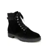Splendid Sadie Sd0sad01 Combat Boots Women's Black Suede Lace Up Ankle Khd1122