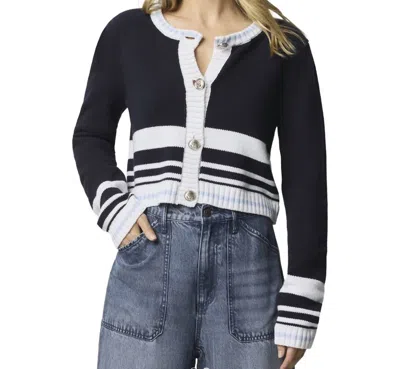Splendid Sailor Stripe Cardigan In Navy In Blue