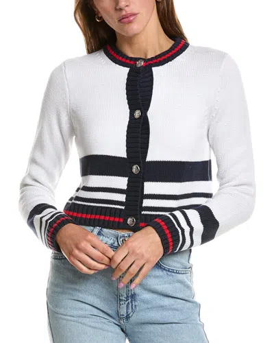 Splendid Sailor Stripe Cardigan In White