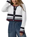 Splendid Sailor Striped Cardigan In White