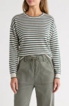 Splendid Sally Stripe Cashmere Sweater In Black