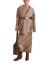 Splendid Sandra Fringe Open Front Jacket In Brown