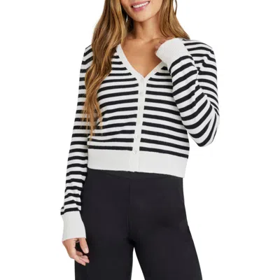 Splendid Santina Stripe Cardigan In White