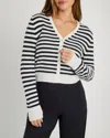 Splendid Santina Stripe Cardigan In Black