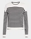 Splendid Santina Striped Sweater In Blackice Strp