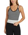 Splendid Santina Stripe Sweater Tank In Black/ice