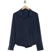 Splendid Satin Button-up Shirt In Blue