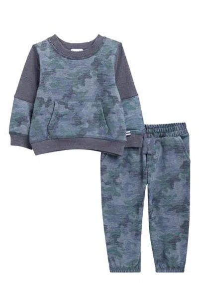 Splendid Babies'  Scenic Route Camo Sweatshirt & Joggers Set In Gray