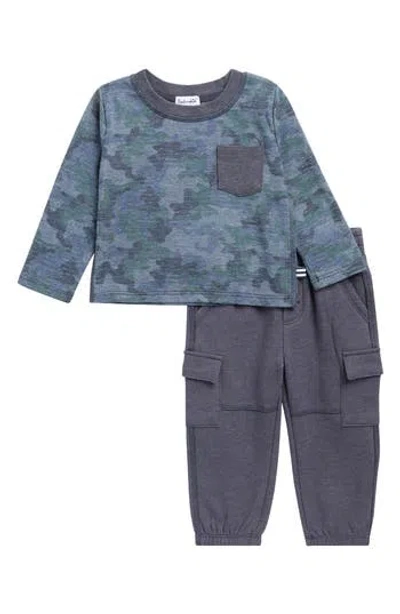 Splendid Babies'  Scenic Route Long Sleeve T-shirt & Cargo Pants Set In Blue