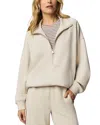 Splendid Scubasoft Quarter Zip Sweatshirt In Brown